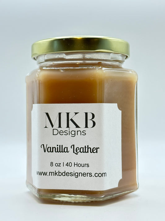 Glass Jar Candle Vanilla Leather