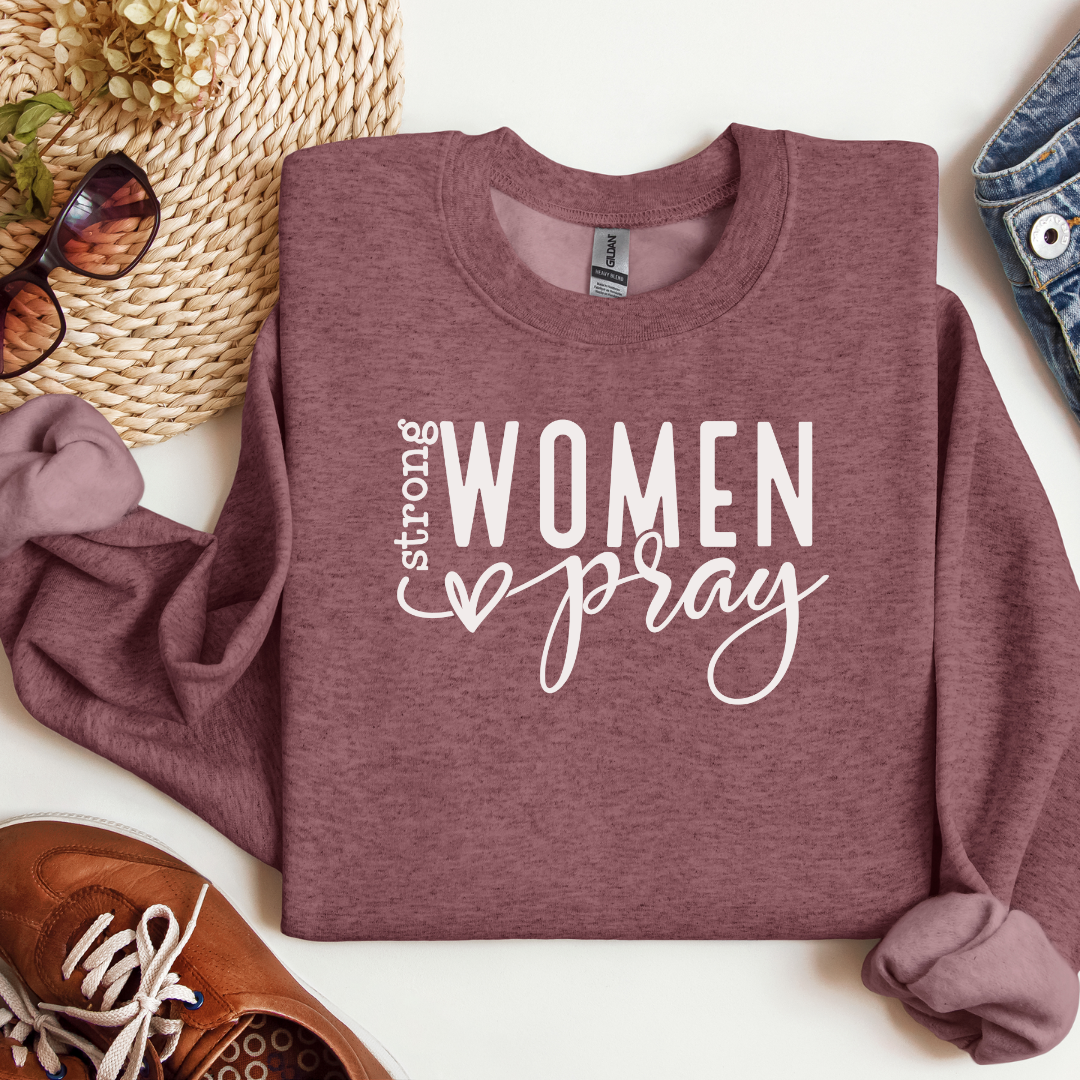 Strong Women Pray Cozy Sweatshirt